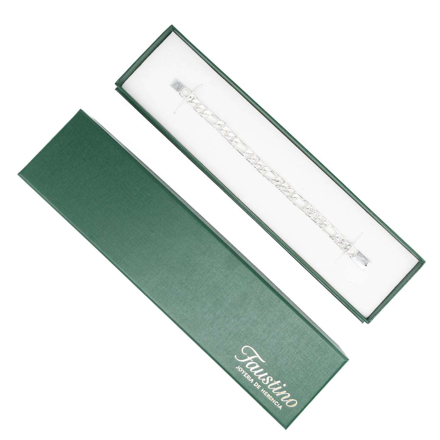 Pulso de Plata Ley .925 - Estilo Fígaro (8mm)