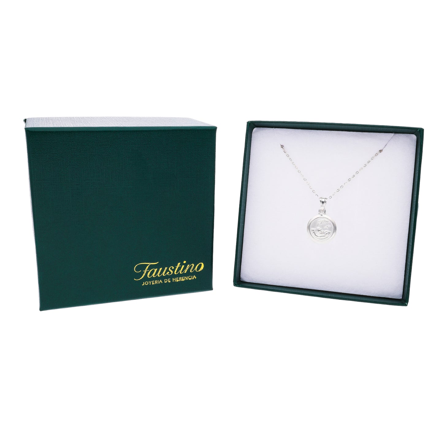 Medalla ángel querubín durmiente plata .925 en caja Faustino Joyería de Herencia