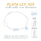 Pulsera Moderna Mixta de Larimar en Plata.925