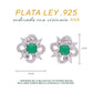 BROQUEL EN PLATA LEY .925, CON RODIO , ZIRCONIA AAA VERDE ESMERALDA Y BLANCO
