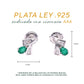 BROQUEL EN PLATA LEY .925, CON RODIO , ZIRCONIA AAA VERDE ESMERALDA Y BLANCO