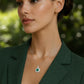Dije Plata Ley 925 con Rodio y Zirconia AAA Color Verde Esmeralda y Blanco