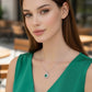 Dije Plata Ley 925 con Rodio y Zirconia AAA Color Verde Esmeralda y Blanco
