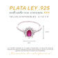 Anillo Plata Ley 925 con Rodio y Zirconia AAA Color Rojo Rubí y Blanco Ovalado