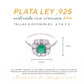 Anillo Plata Ley 925 con Rodio y Zirconia AAA Color Verde Esmeralda y Blanco