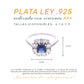 Anillo Plata Ley 925 con Rodio y Zirconia AAA Color Azul Zafiro y Blanco