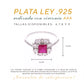 Anillo Plata Ley 925 con Rodio y Zirconia AAA Color Rojo Rubí y Blanco