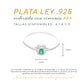 Anillo Plata Ley 925 con Rodio y Zirconia AAA Color Verde Esmeralda y Blanco