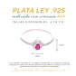 Anillo Plata Ley 925 con Rodio y Zirconia AAA Color Rojo Rubí y Blanco
