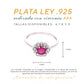 Anillo Plata Ley 925 con Rodio y Zirconia AAA Color Rojo Rubí y Blanco