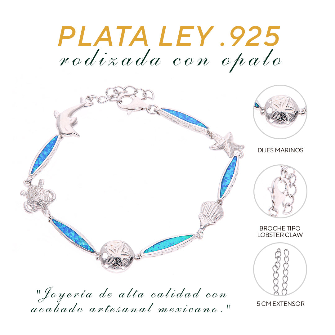 Pulsera Marina Ópalo en Plata.925