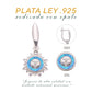 Aretes Sol Celeste de Ópalo en Plata.925