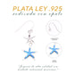 Aretes Colgantes Estrella de Mar, Ópalo Plata.925
