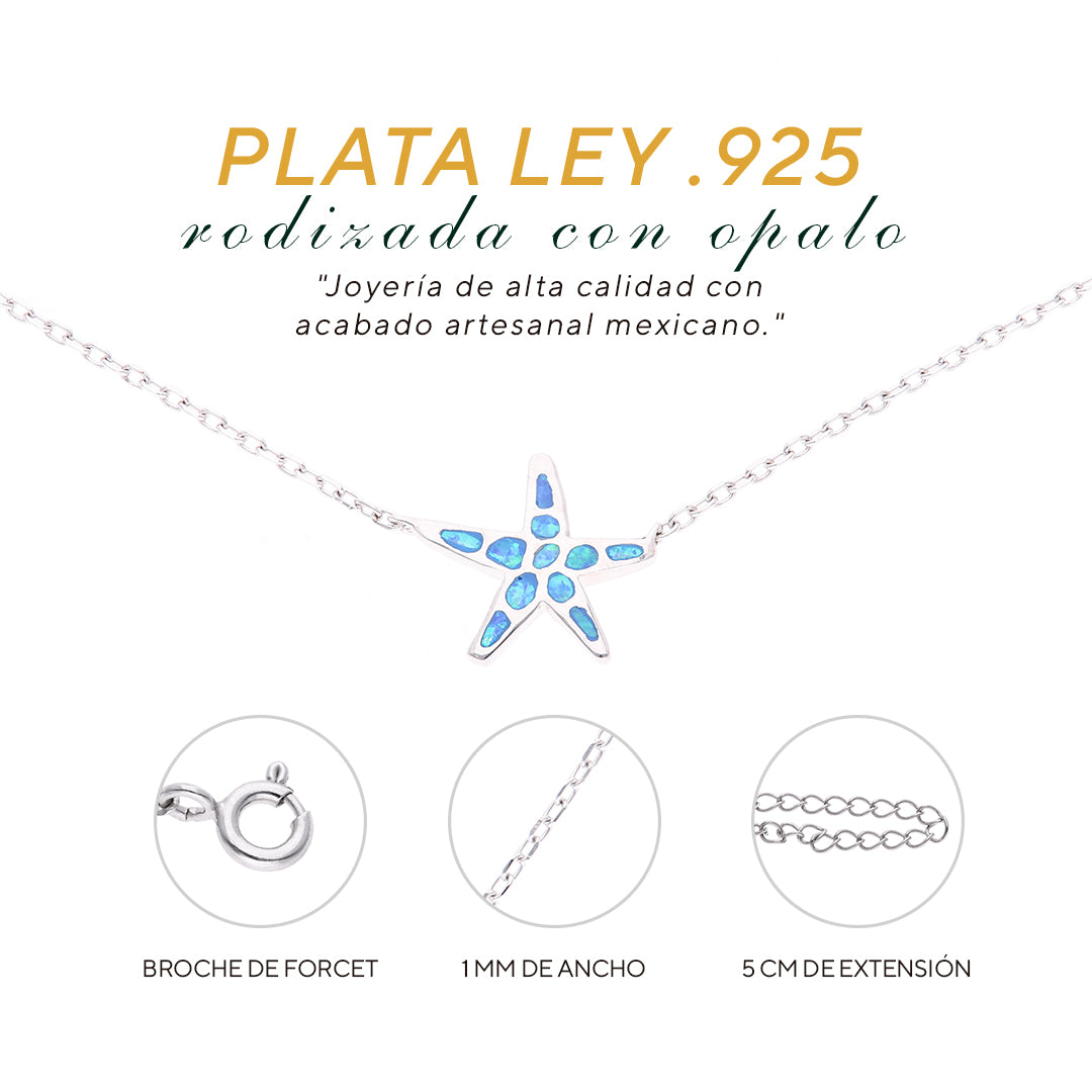 Collar Estrella de Mar de Ópalo en Plata .925
