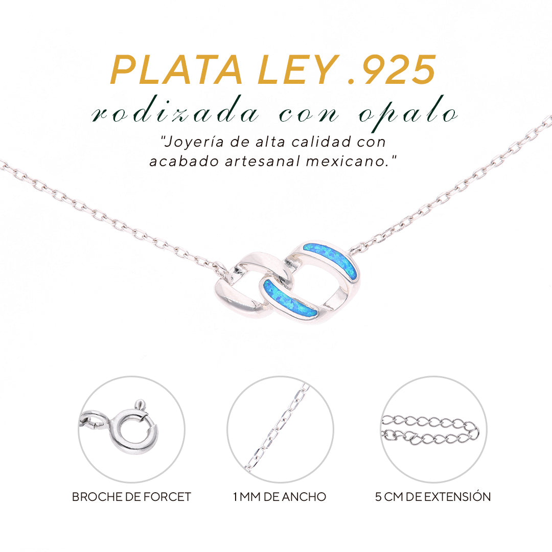 Collar union  de Ópalo en Plata .925