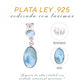 Aretes Larimar Ovalado en Plata.925