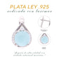 Arete Redondo de Larimar en Plata.925