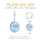 Arete Ovalado Clásico Larimar en Plata.925