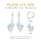 Aretes Concha  Larimar en Plata.925