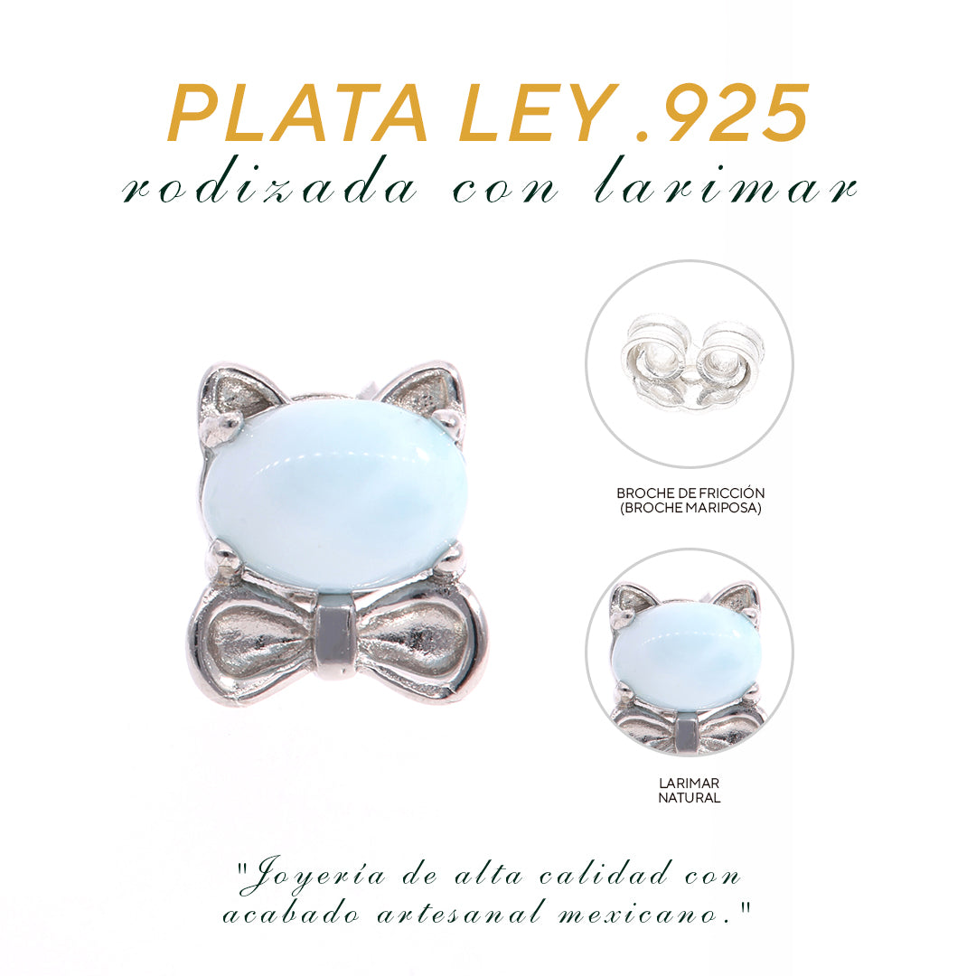 Aretes Minimalistas de Larimar en Plata.925