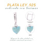 Aretes Corazón de Larimar en Plata.925