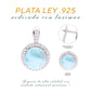 aretes Redondo Clásico Larimar Plata.925