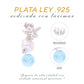 Aretes Perla y Larimar en Plata.925