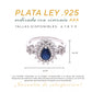 Anillo Plata Ley 925 con Rodio y Zirconia AAA Color Azul Zafiro y Blanco