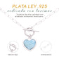 Collar Corazón de Larimar en Plata.925