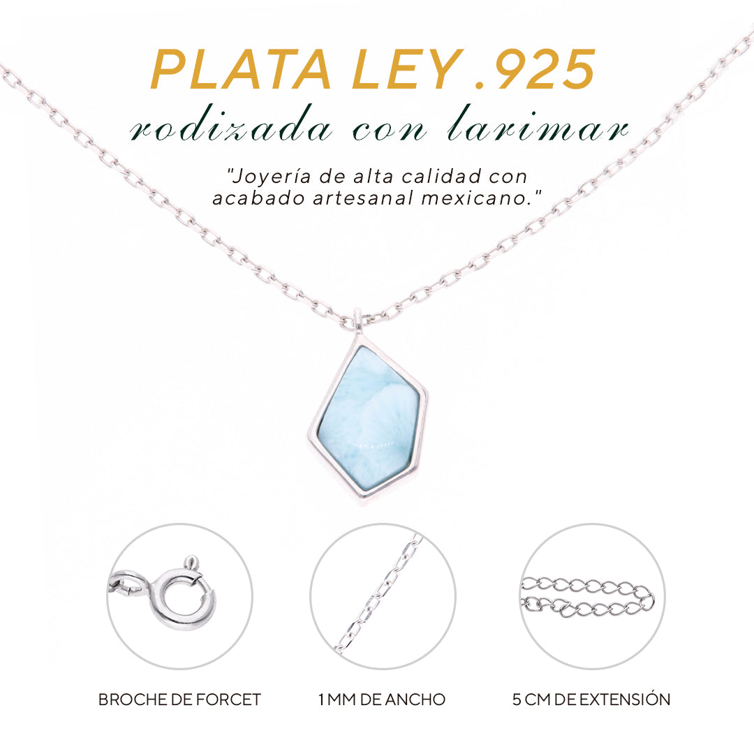 Collar Rombo de Larimar Plata.925