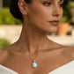 Collar Ovalado Clásico de Larimar en Plata.925