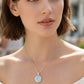 Dije Circular Media Luna Larimar en Plata.925