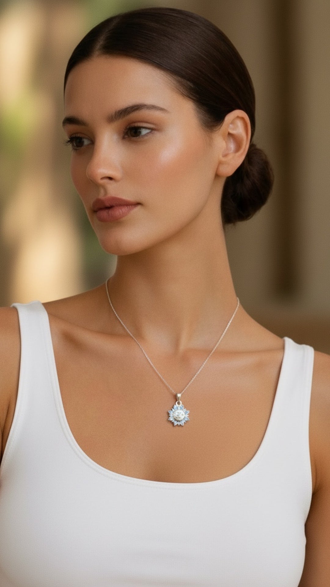 dije Sol Caribeño Larimar en Plata.925