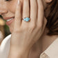 Anillo Cuadrado de Larimar en Plata.925