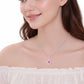 Dije Morganita Rosa con Halo de Zircones Blancos — Plata .925