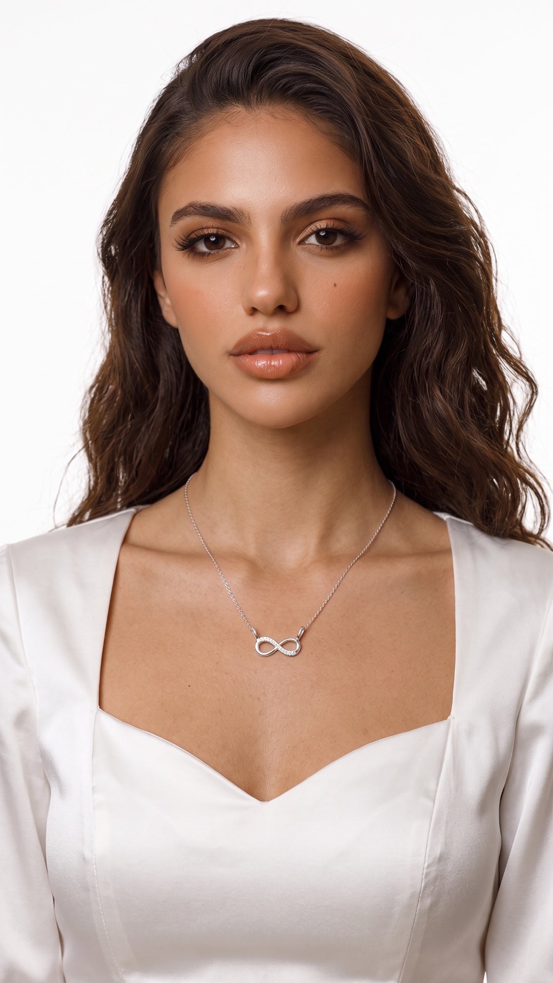 Conector Infinito con Zircones Pavé — Plata .925 pendiente