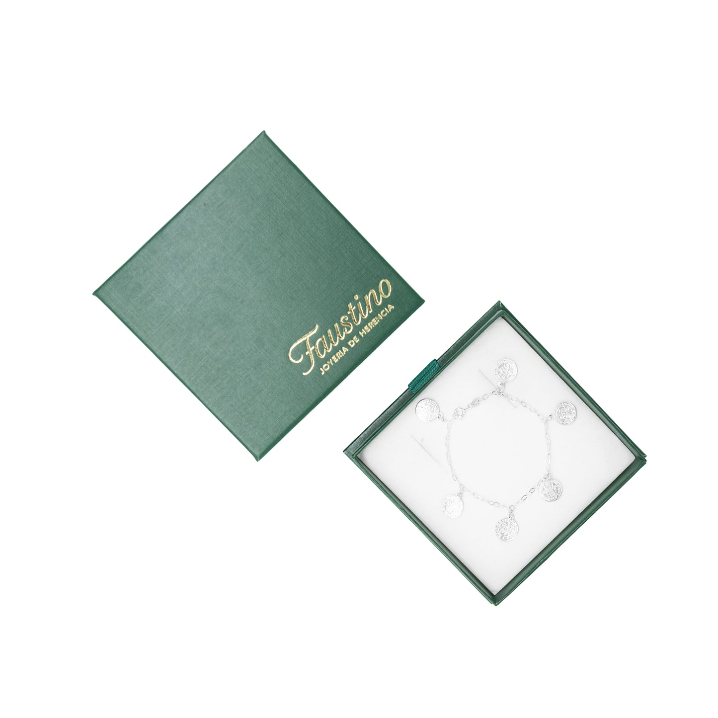 Pulso de Plata .925 - Medallas de San Benito (3mm - 17cm)