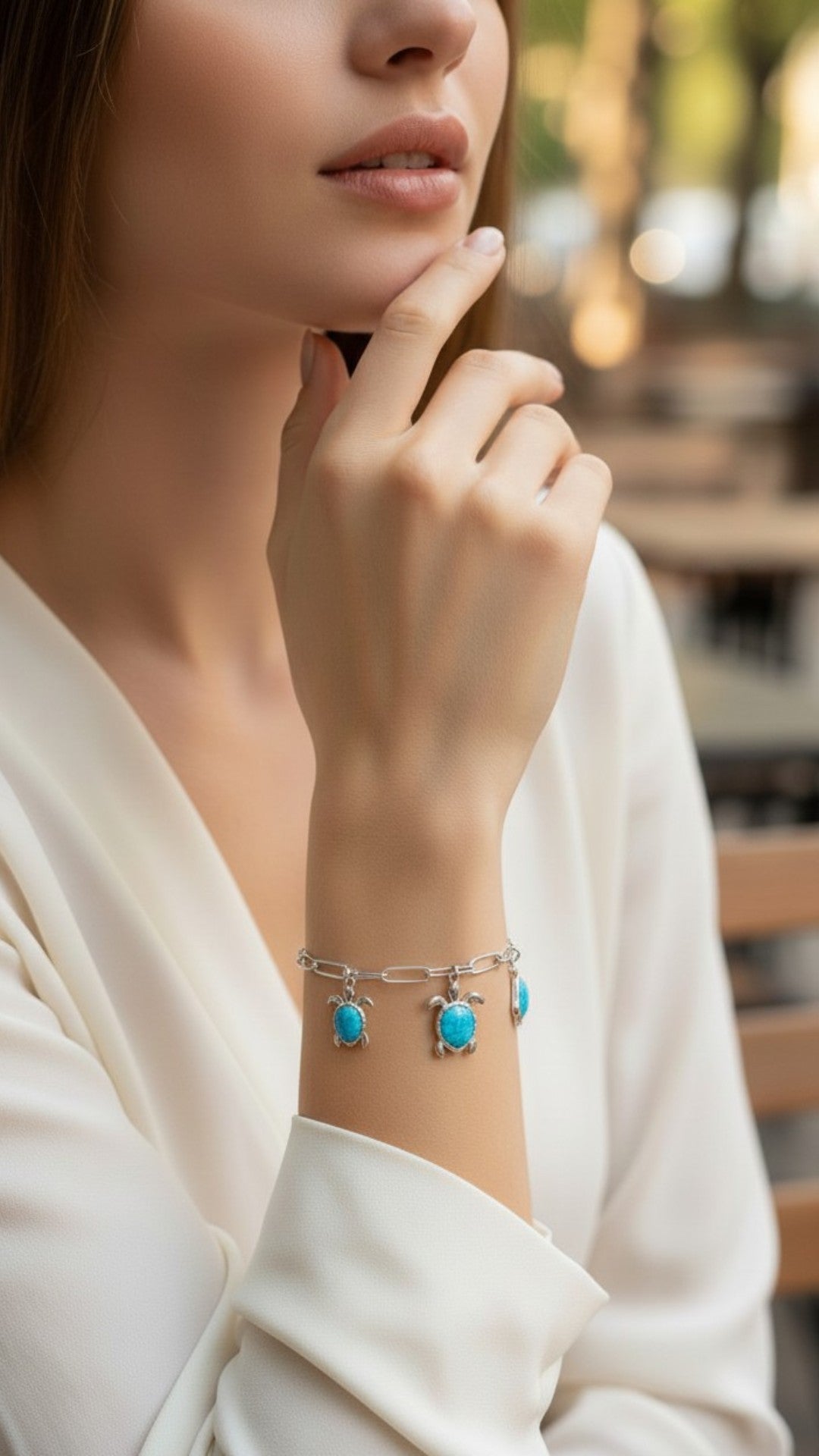 Pulsera Dijes de Ópalo en Plata .925