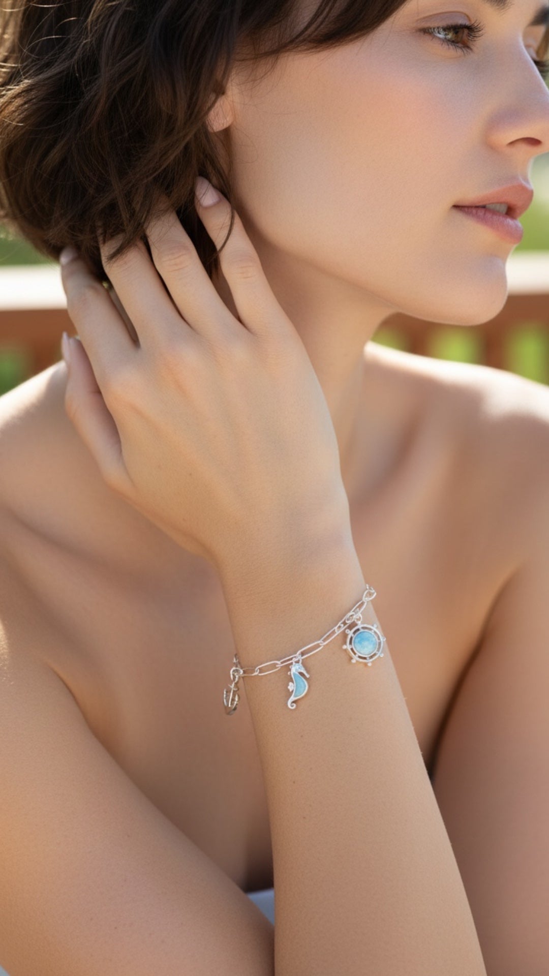 Pulsera Marina de Larimar en Plata.925