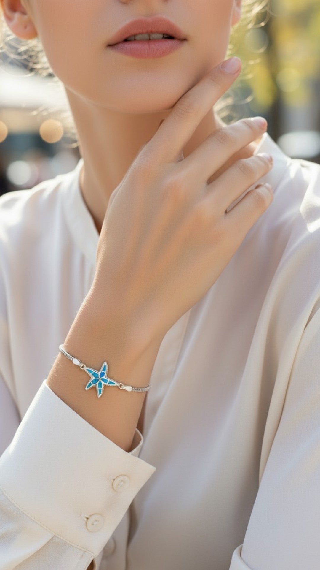Pulsera Estrella de Mar de Ópalo Plata.925