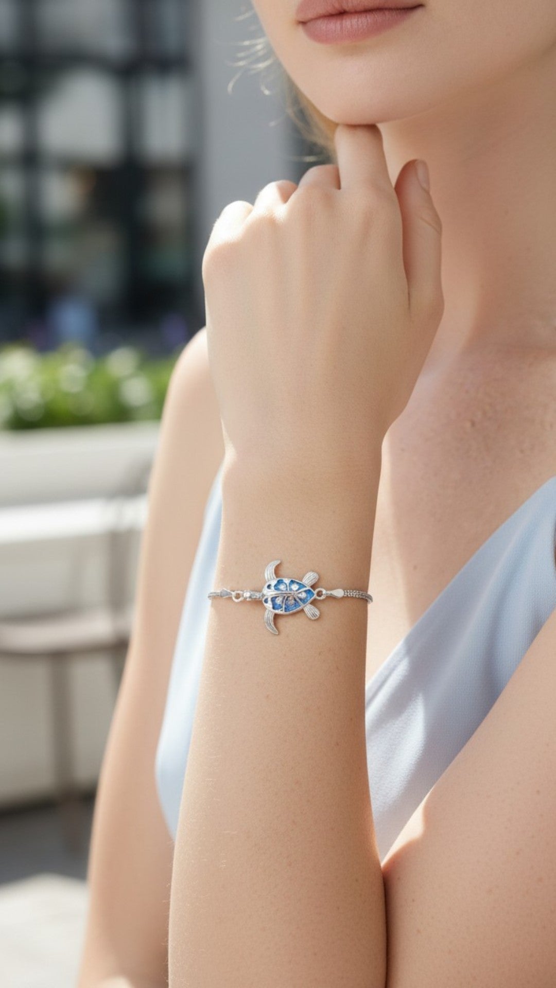 Pulsera Tortuga Marina Ópalo en Plata.925