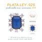 BROQUEL  EN PLATA LEY .925, CON RODIO ,  ZIRCONIA  AAA  AZUL ZAFIRO Y BLANCO   , REDONDO