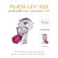 BROQUEL EN PLATA LEY .925, CON RODIO , ZIRCONIA AAA ROJO RUBI Y BLANCO