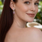 Aretes Plata Ley 925 con Rodio y Zirconia AAA Color Rojo Rubí y Blanco