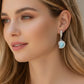 Arete Colgante Media Luna de Larimar Plata.925