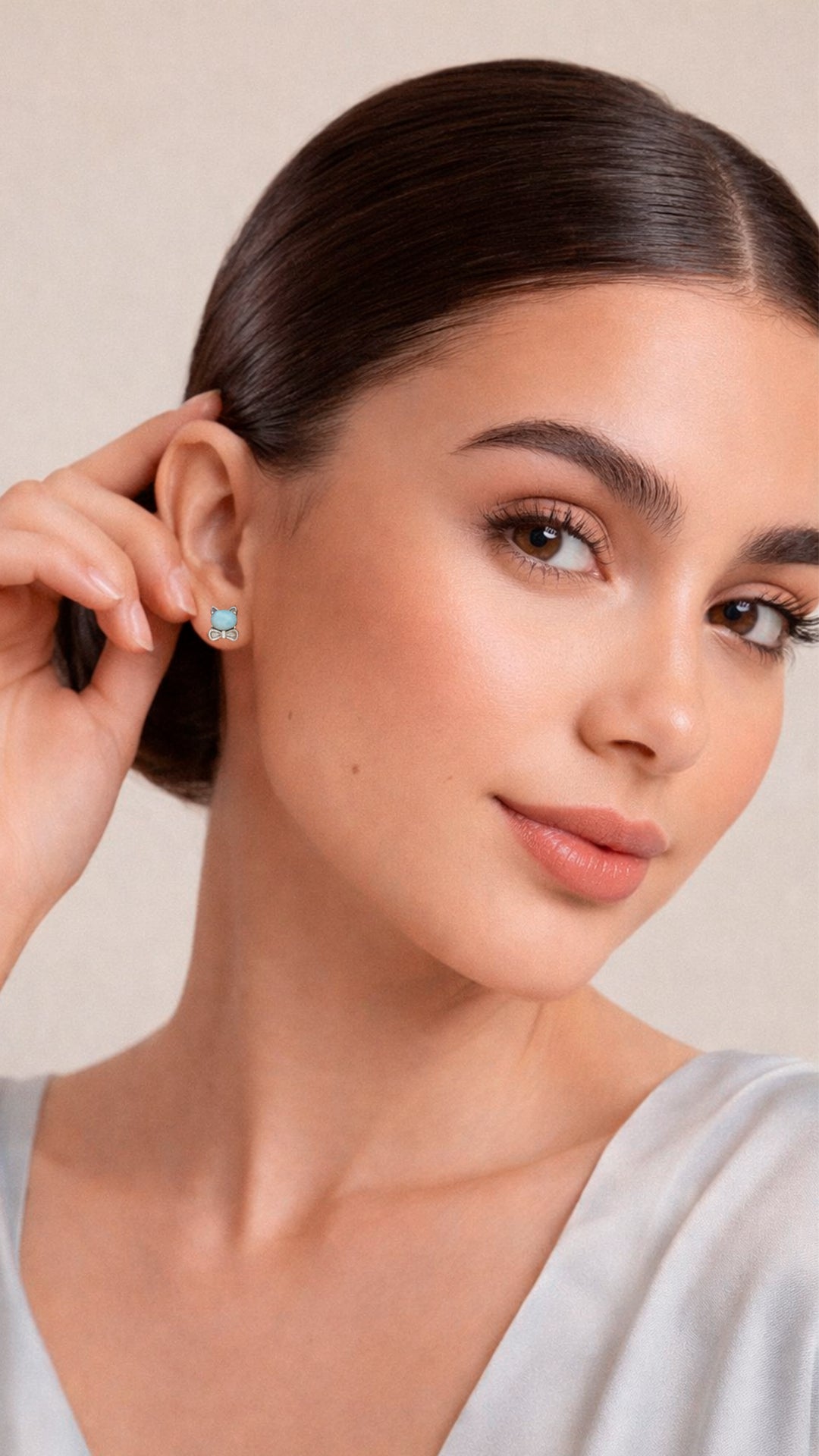 Aretes Minimalistas de Larimar en Plata.925