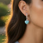 Aretes Corazón de Larimar en Plata.925