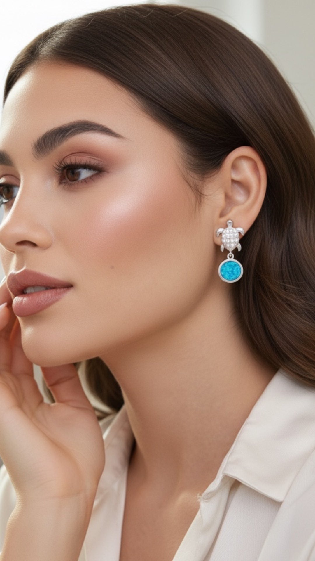 Aretes Tortuga Ópalo en Plata.925