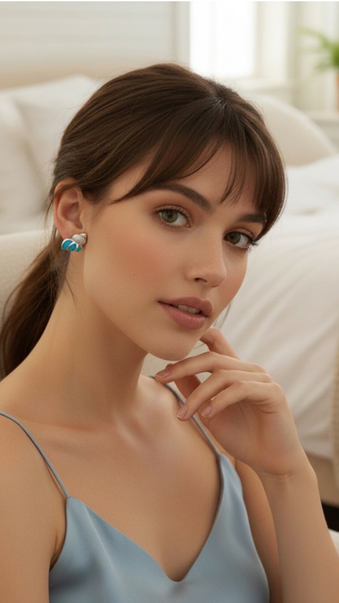 Aretes Concha Marina Ópalo en Plata .925