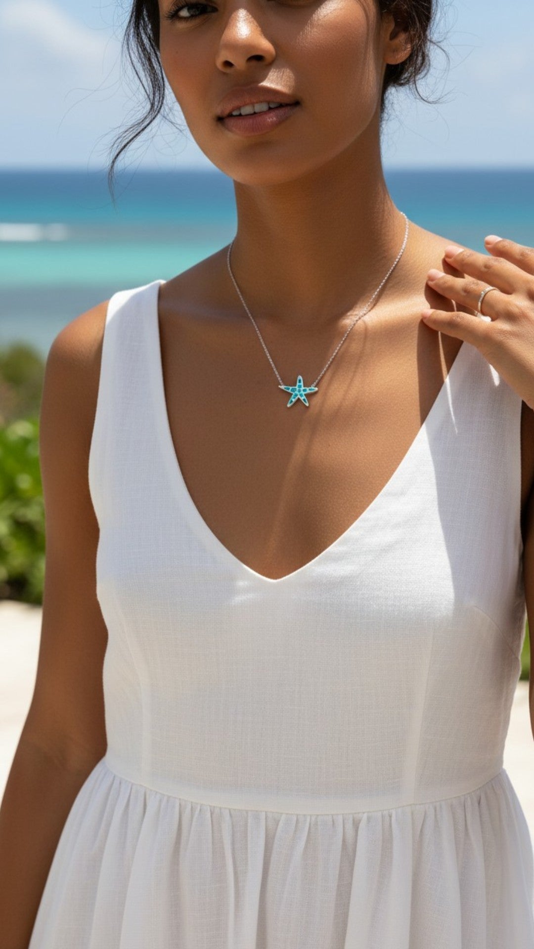 Collar Estrella de Mar de Ópalo en Plata .925